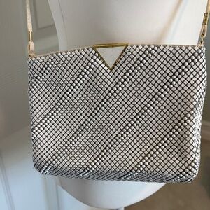 Vintage white Mesh Stylish Beaded Crossbody Bag evening purse clutch festival